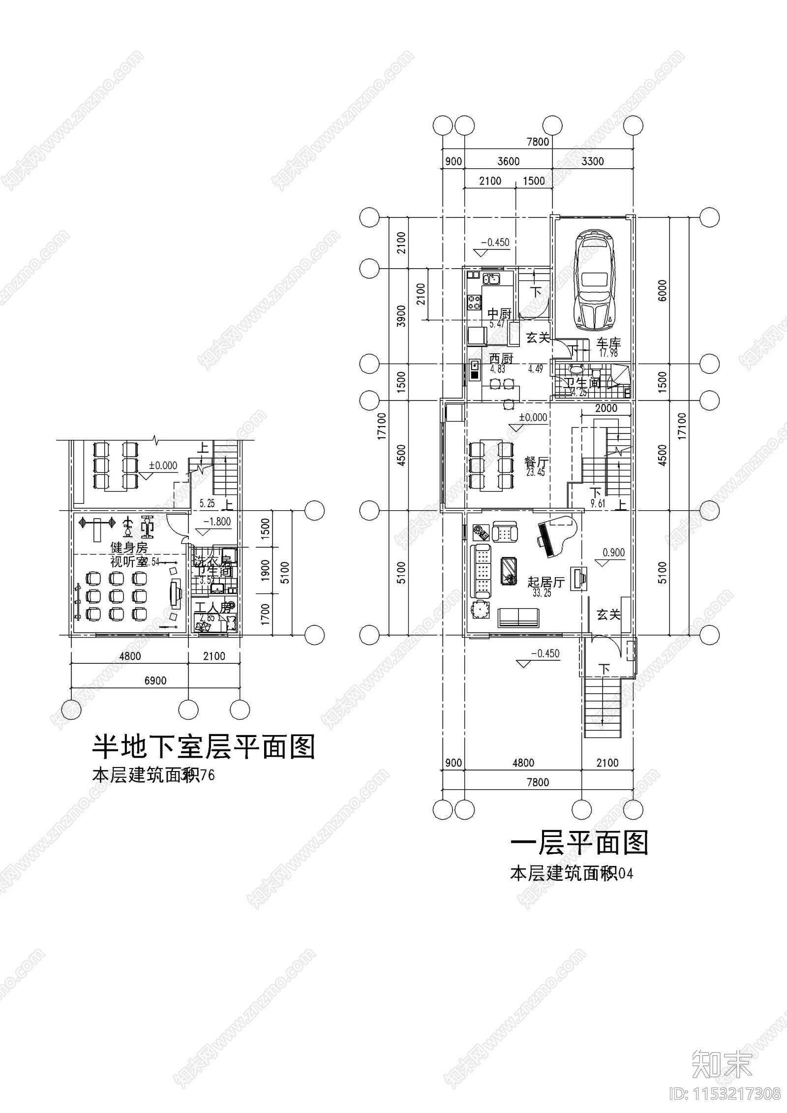 德式小别墅建筑cad施工图下载【ID:1153217308】