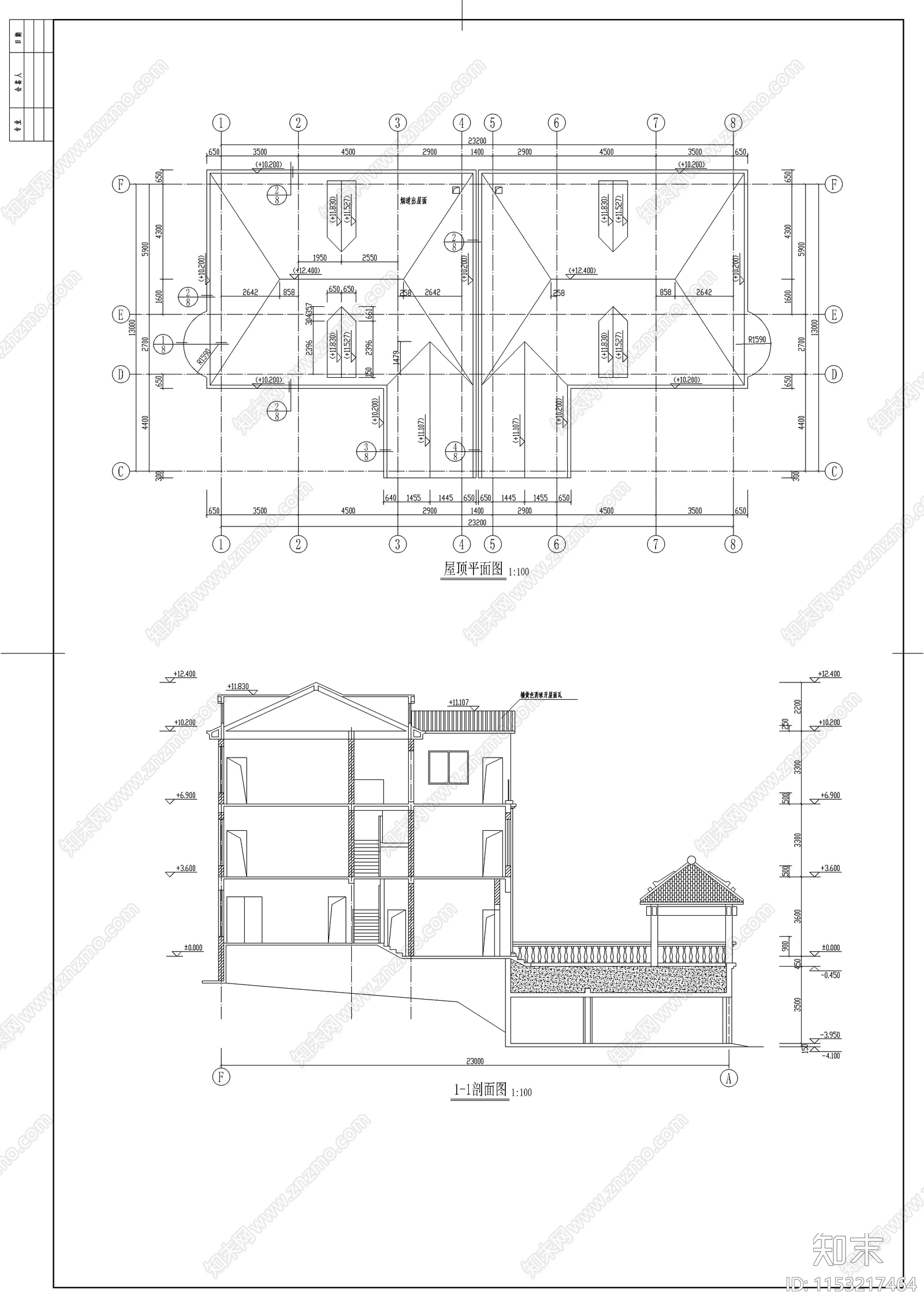 广东别墅建筑cad施工图下载【ID:1153217464】