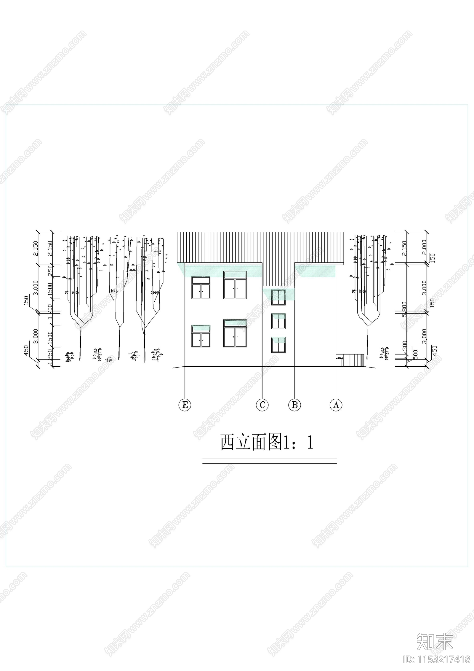 家庭小别墅建筑cad施工图下载【ID:1153217418】