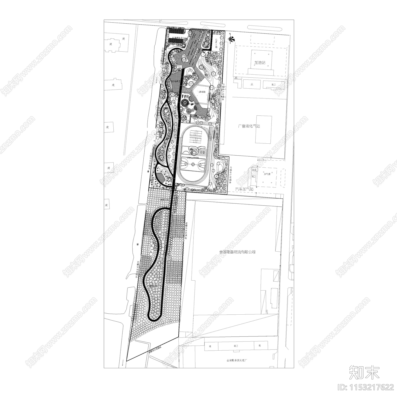 口袋公园景观平面cad施工图下载【ID:1153217622】