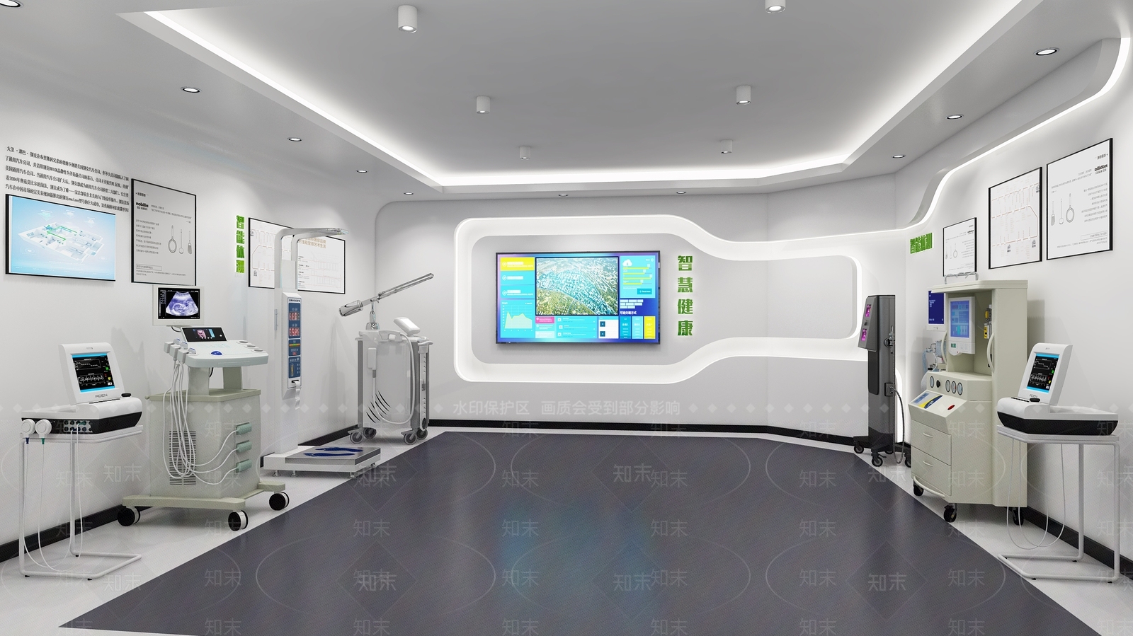 现代医疗器械展厅3D模型下载【ID:1153218418】