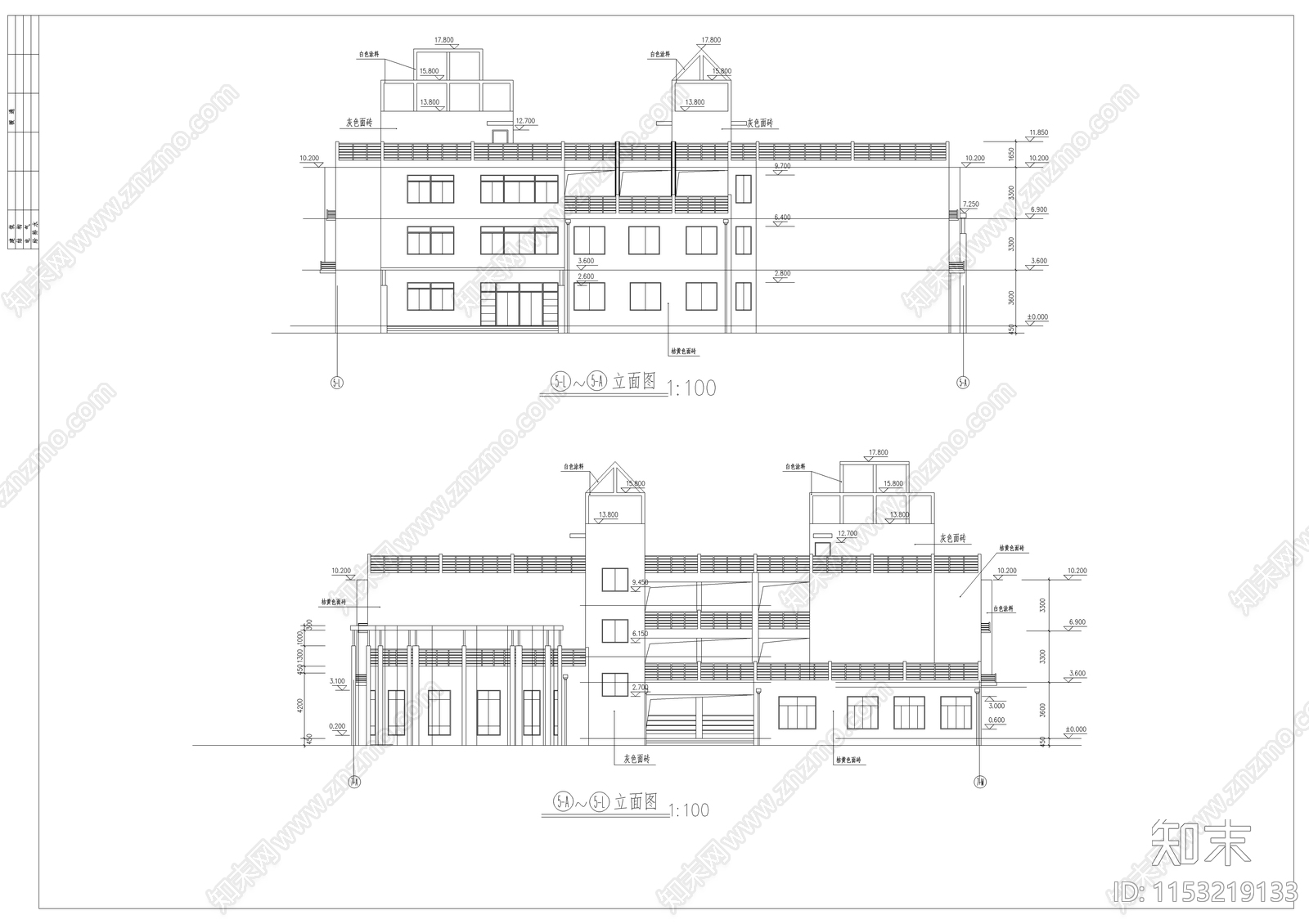 框架结构幼儿园建筑施工图下载【ID:1153219133】