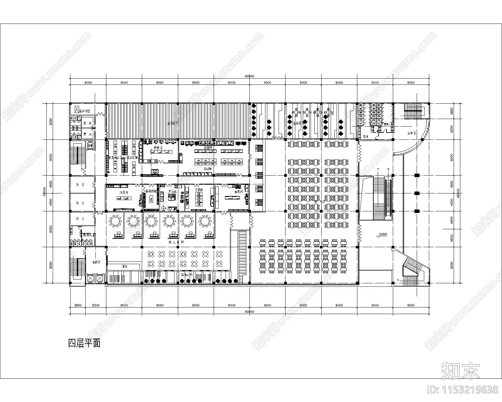 食堂建筑cad施工图下载【ID:1153219638】