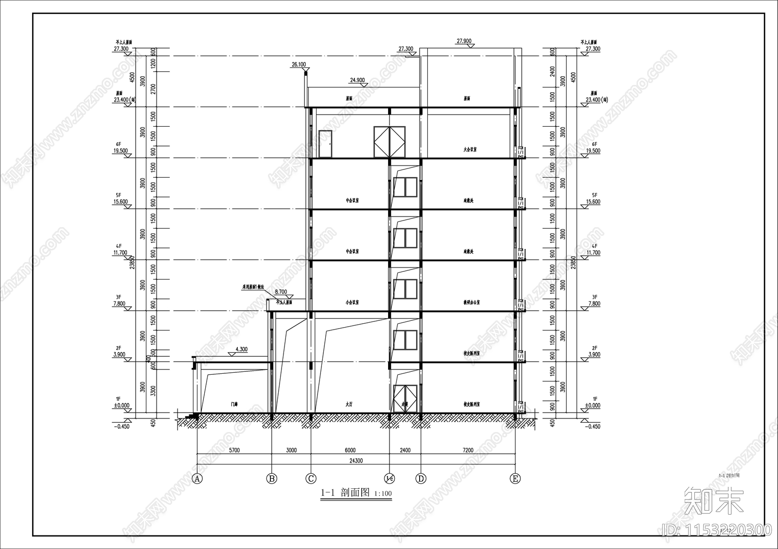 学校综合楼建筑cad施工图下载【ID:1153220300】