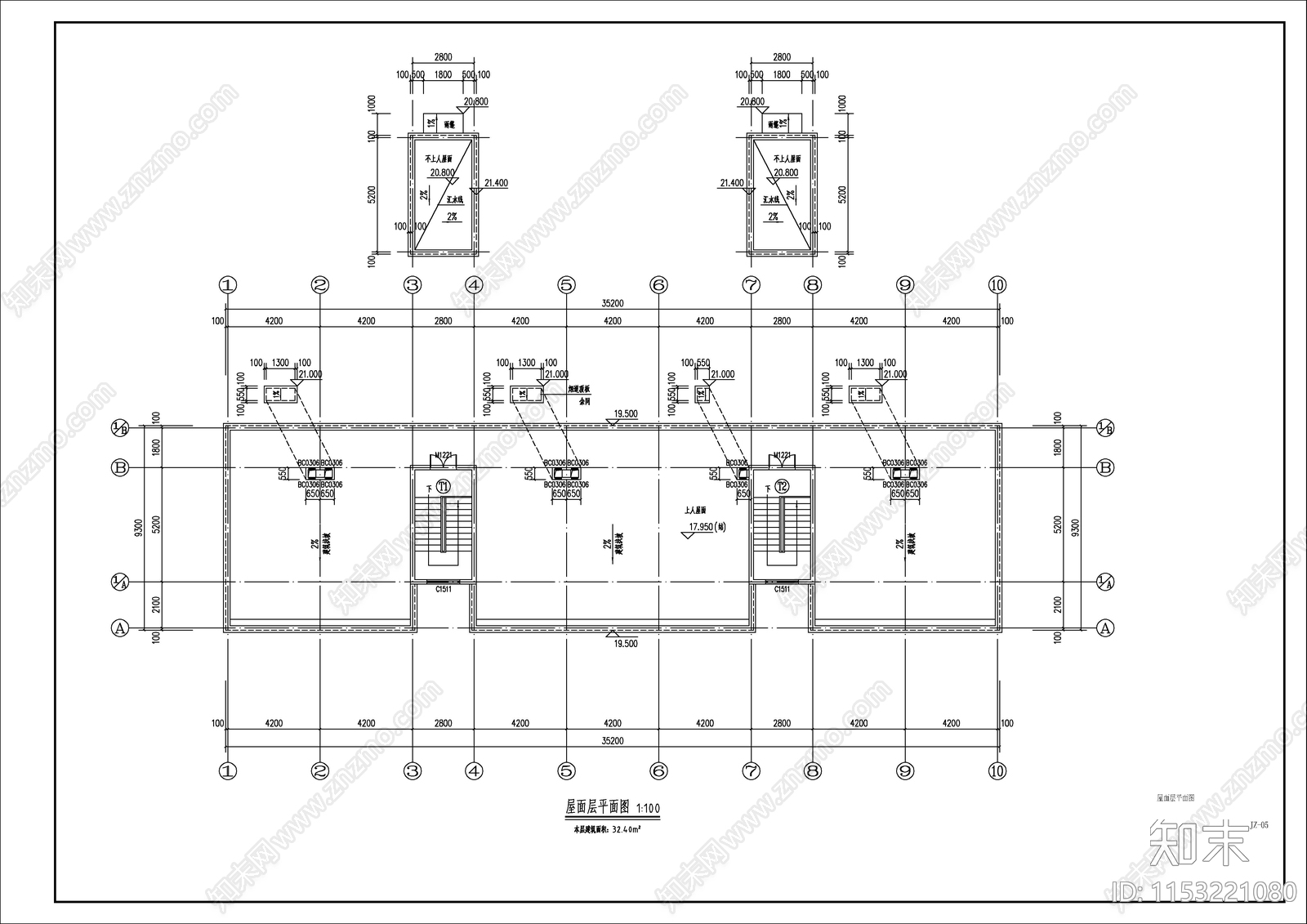 职工宿舍楼建筑cad施工图下载【ID:1153221080】