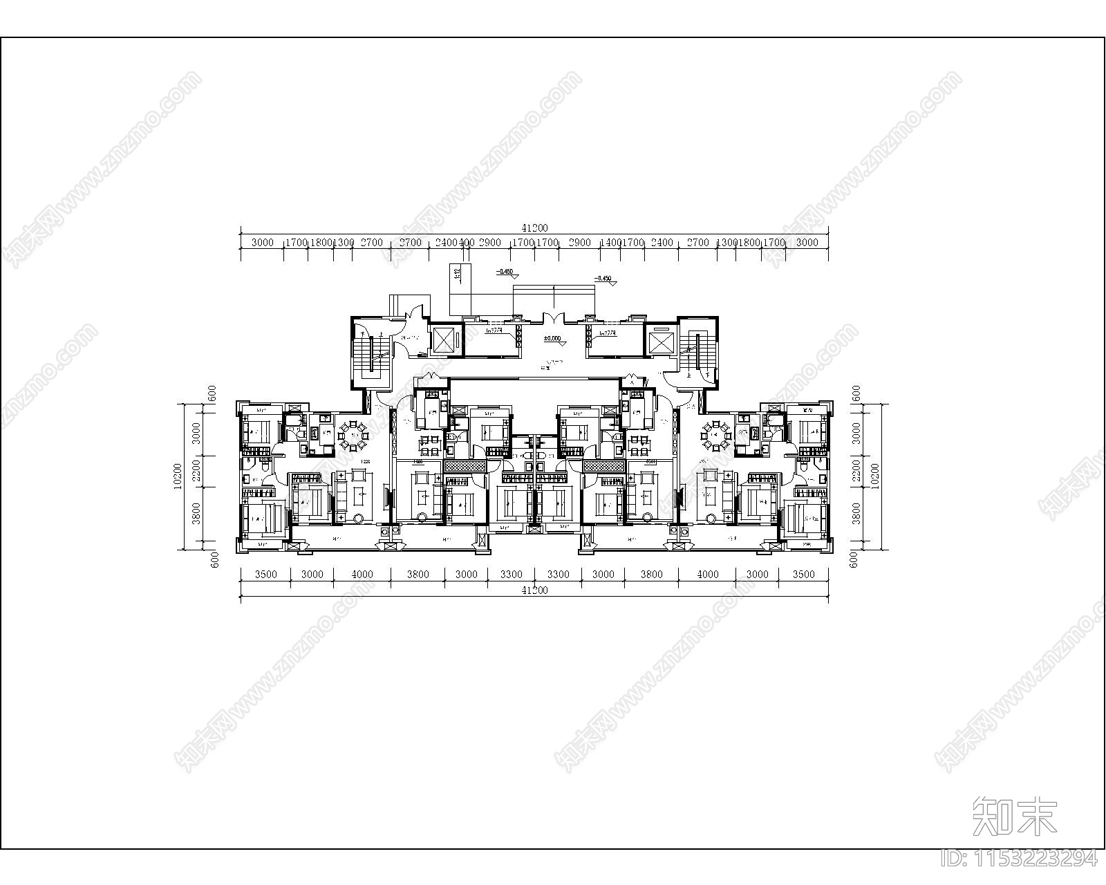 一类高层首层建筑平面图施工图下载【ID:1153223294】