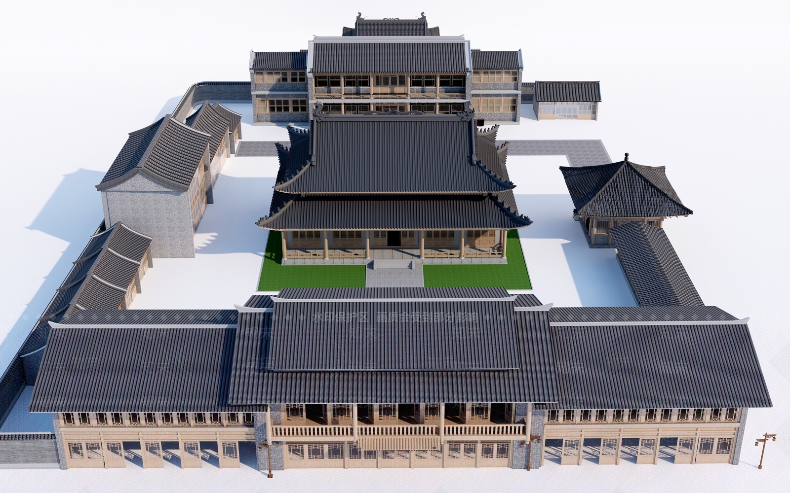 中式古建筑3D模型下载【ID:1153229742】