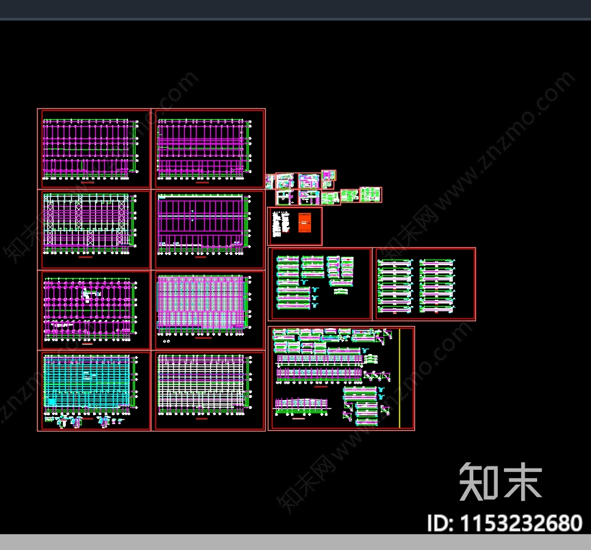 西宁市商业建筑钢结构详图cad施工图下载【ID:1153232680】