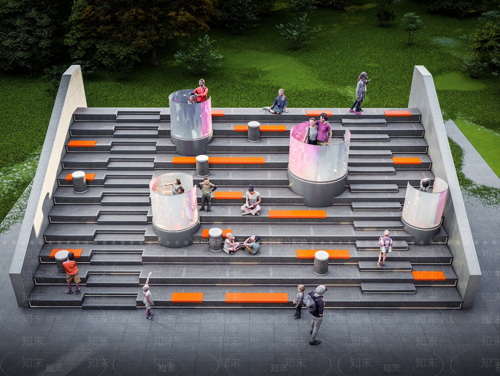 现代公园景观3D模型下载【ID:1153235876】_知末3d模型网