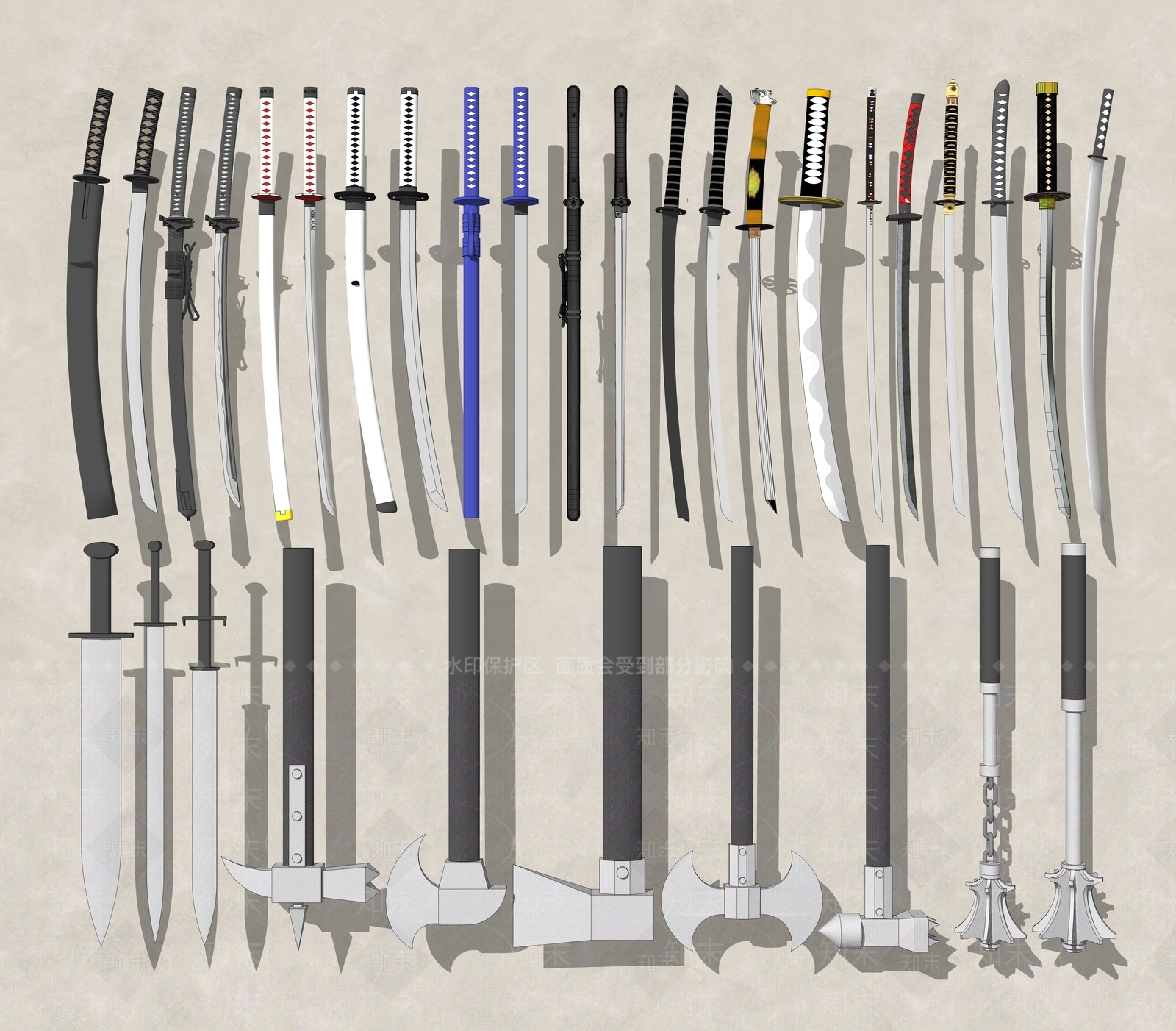 刀剑SU模型下载【ID:1153244400】