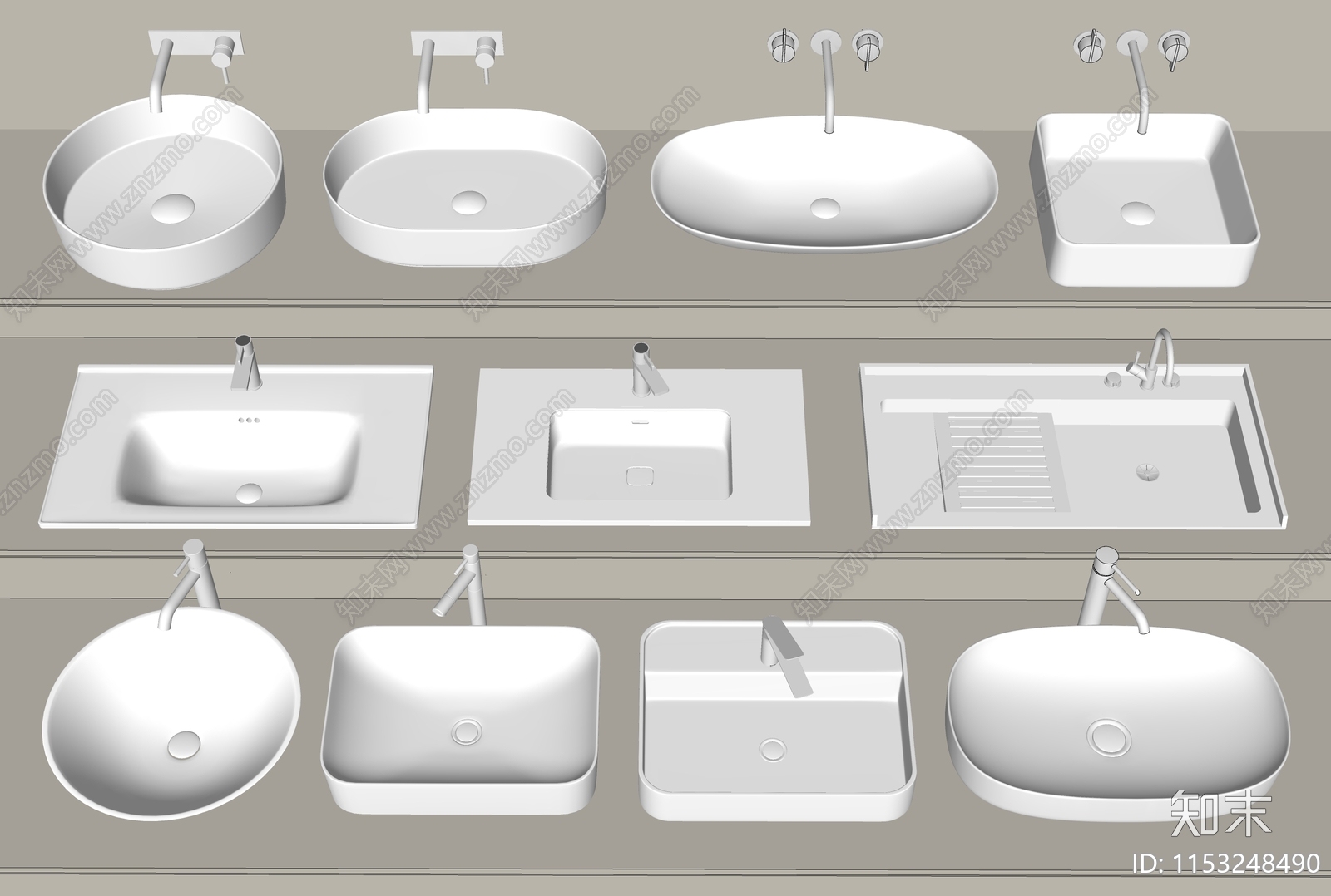 洗手盆SU模型下载【ID:1153248490】