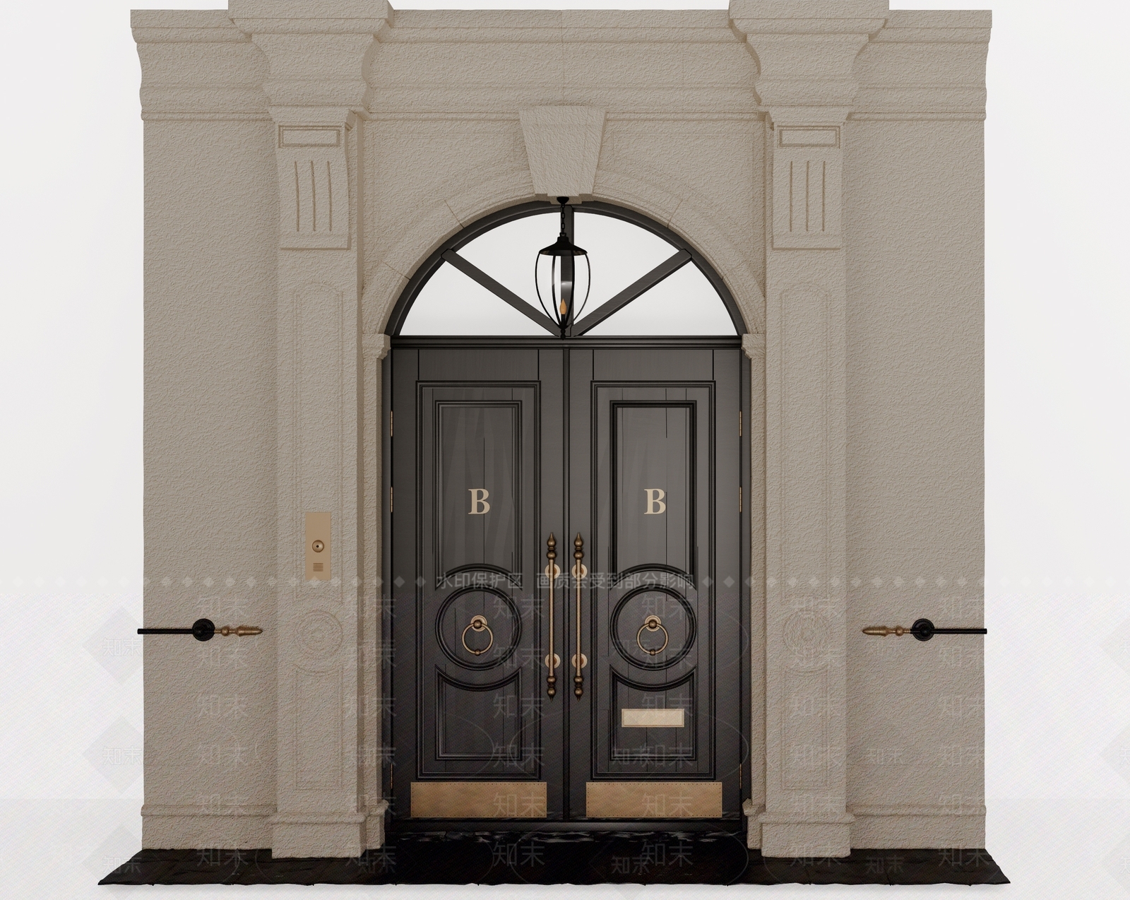 欧式古典双开门SU模型下载【ID:1153248726】