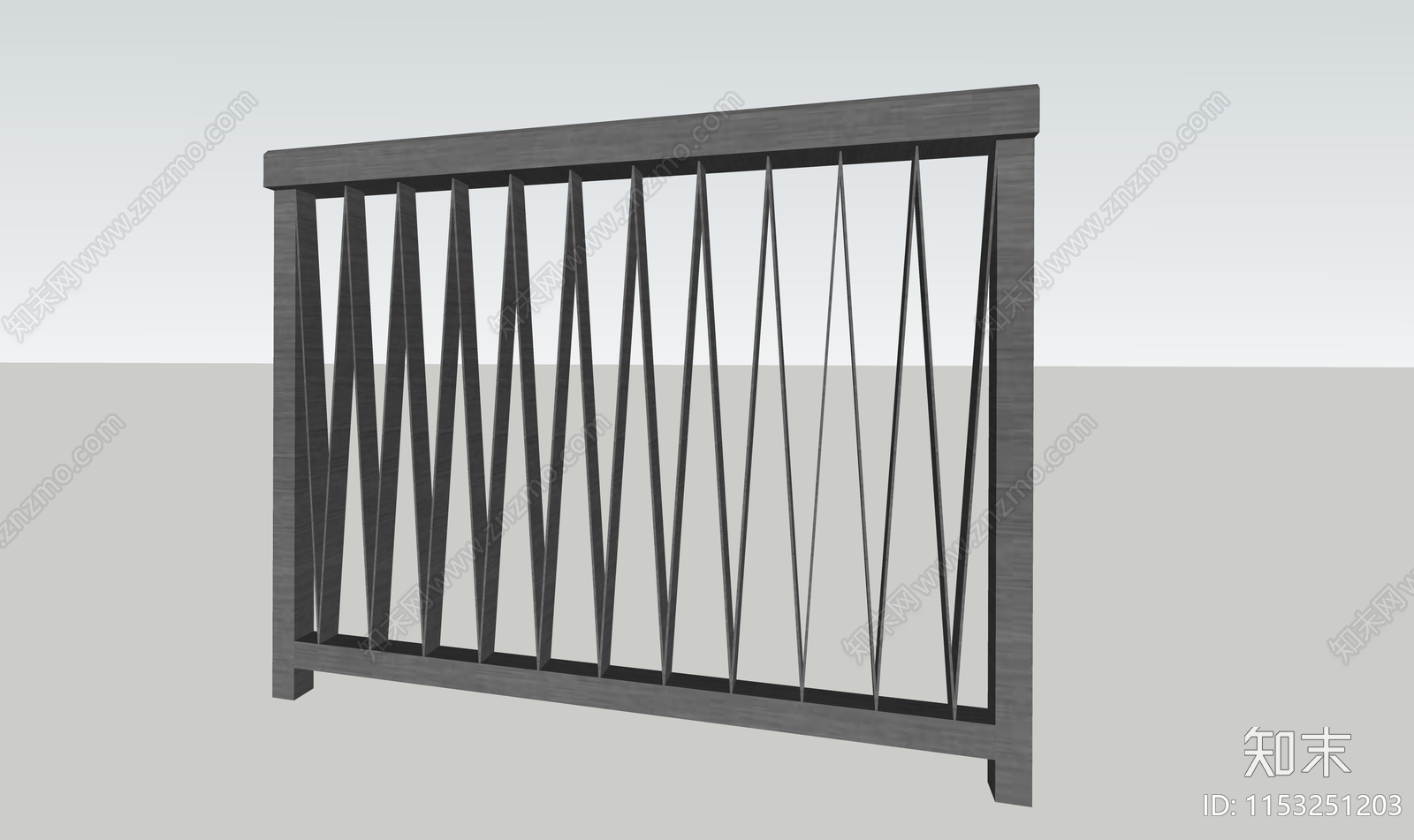 现代简易金属栏杆SU模型下载【ID:1153251203】