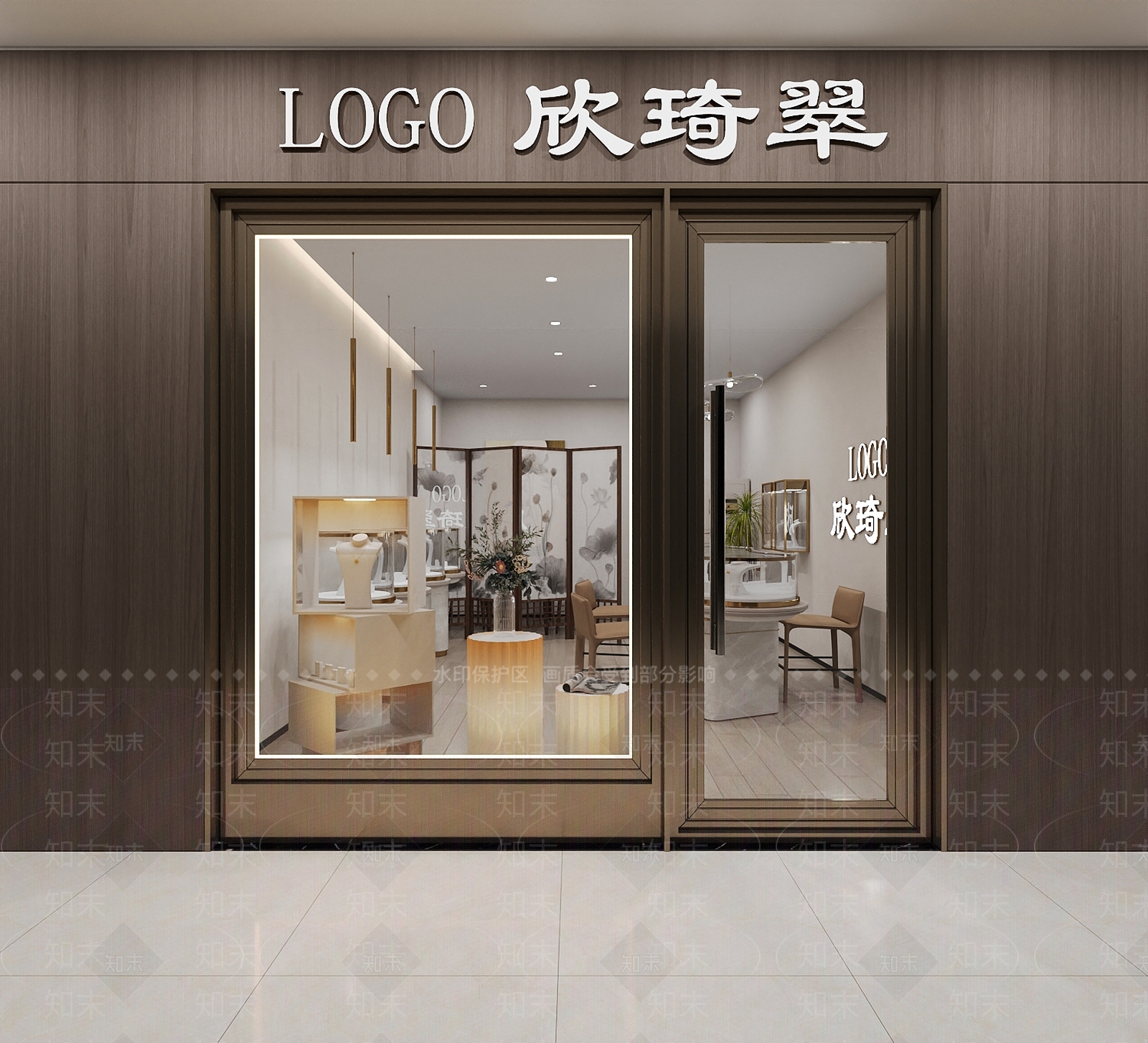 现代轻奢珠宝店3D模型下载【ID:1153252156】