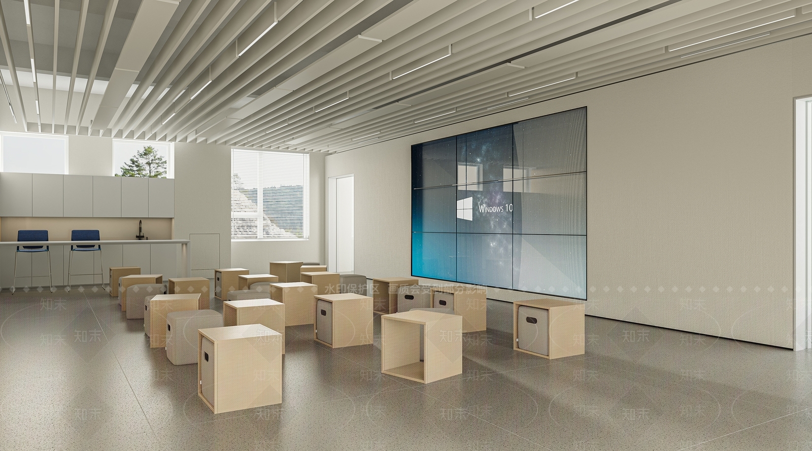 现代办公培训会议室3D模型下载【ID:1153253577】