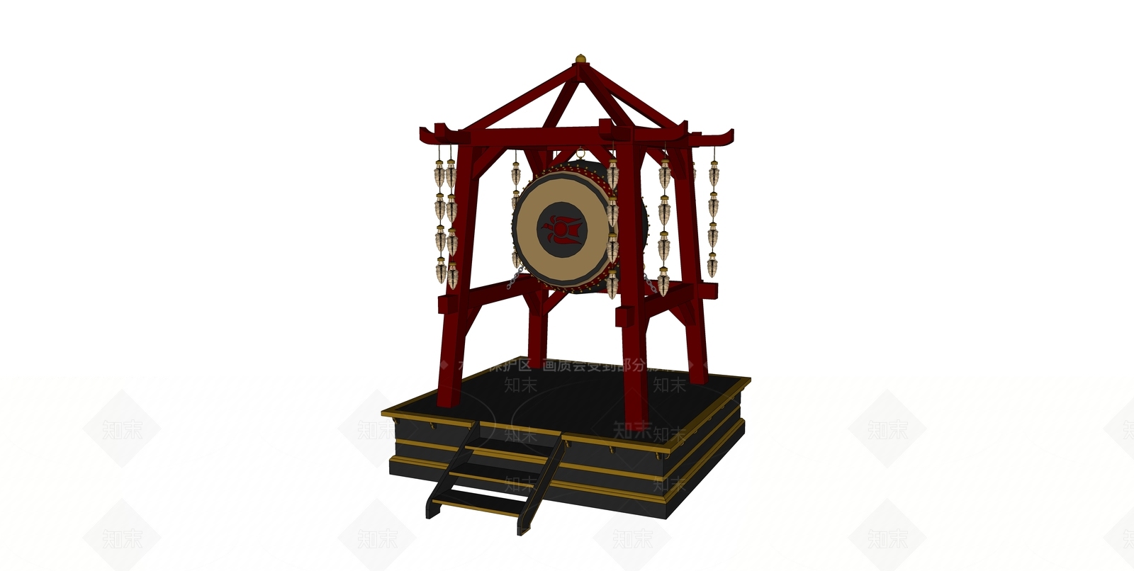 中式鼓架SU模型下载【ID:1153256055】