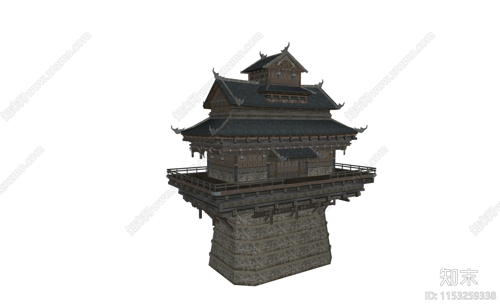 中式古代建筑SU模型下载【ID:1153259338】