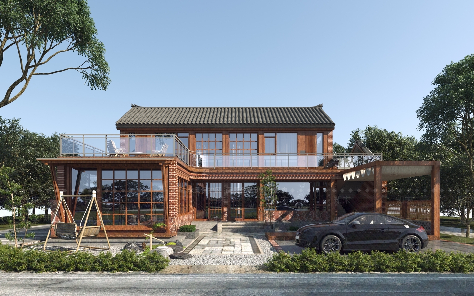 新中式民宿3D模型下载【ID:1153260315】_知末3d模型网