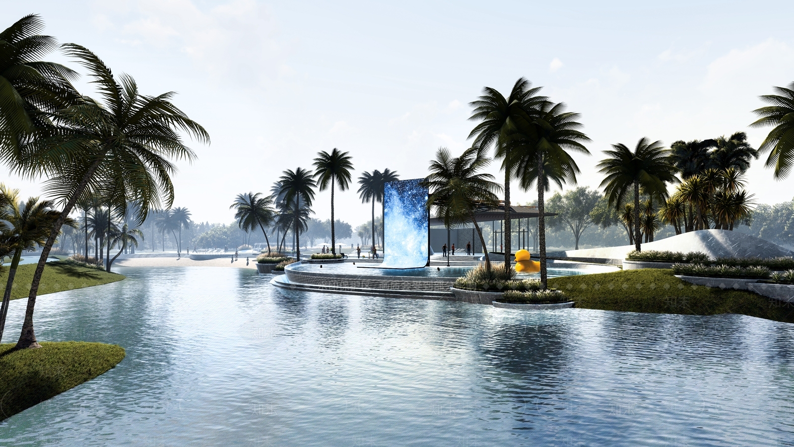 现代景观公园SU模型下载【ID:1153261794】