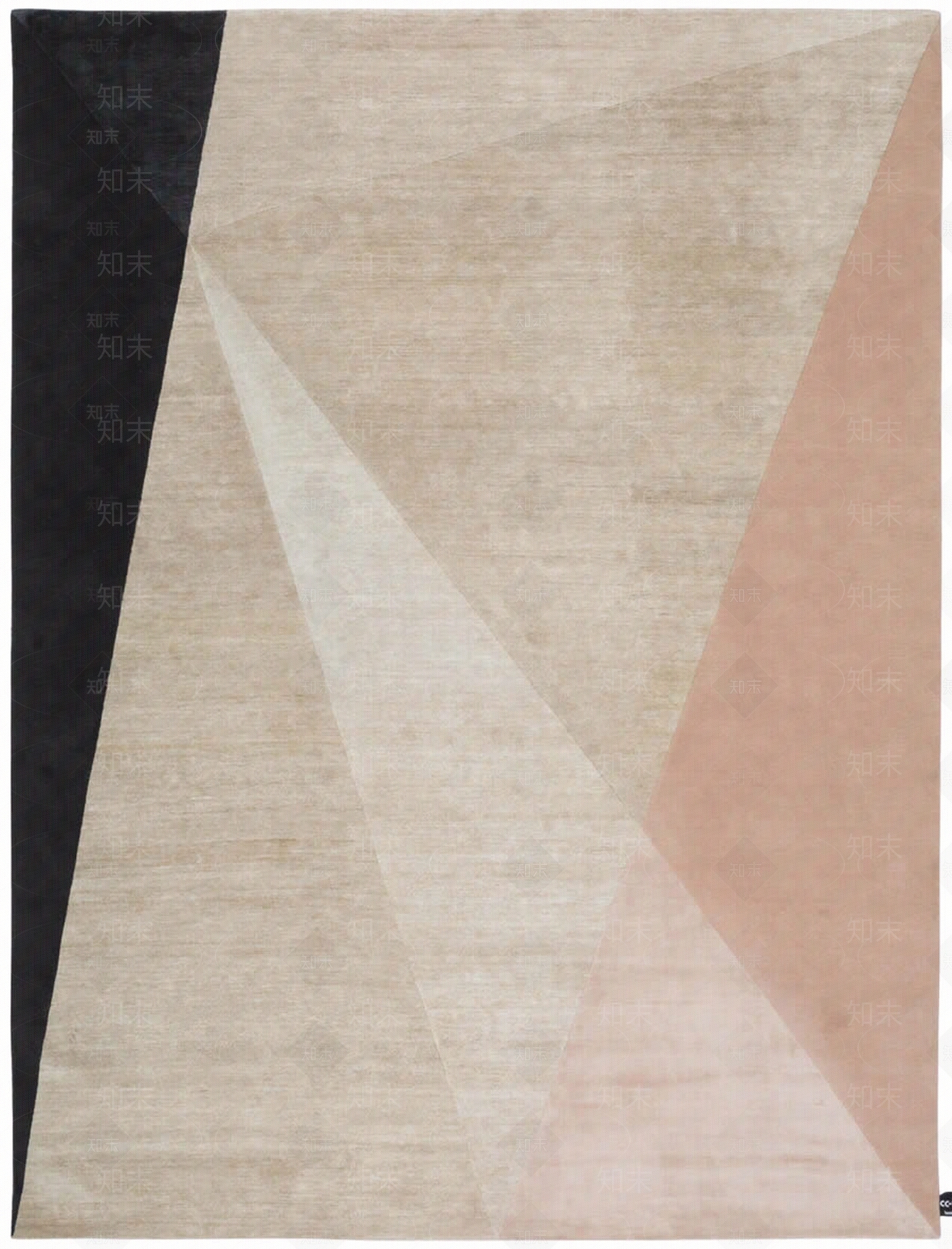 现代简约暖色黑色几何色块图案地毯贴图下载【ID:1153260947】