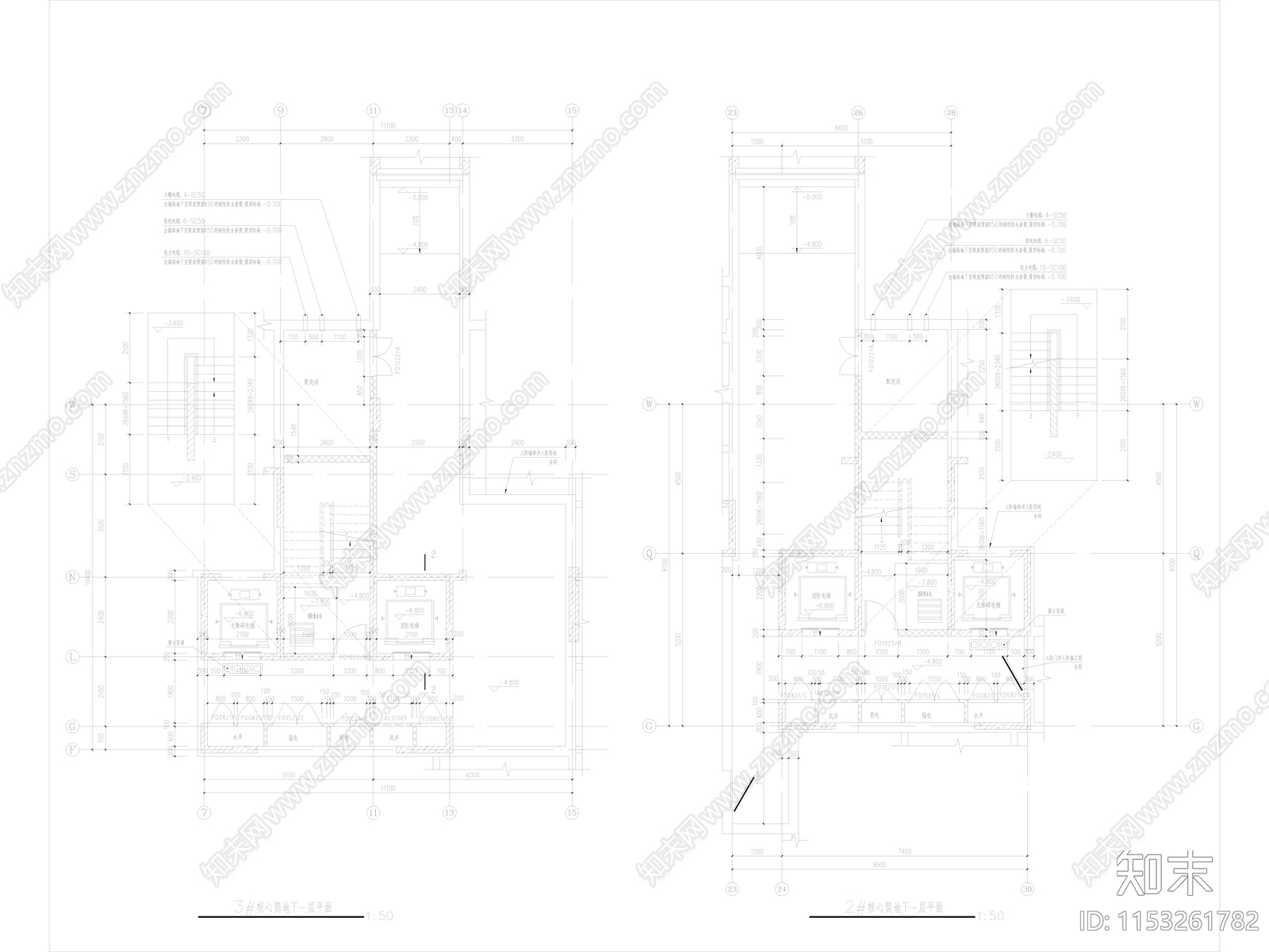 某幢高层住宅楼建筑cad施工图下载【ID:1153261782】