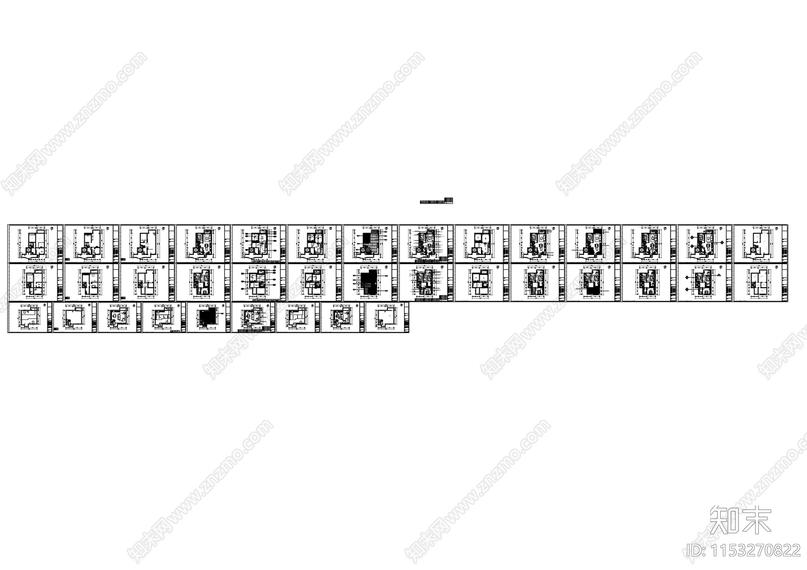 现代简约别墅cad施工图下载【ID:1153270822】