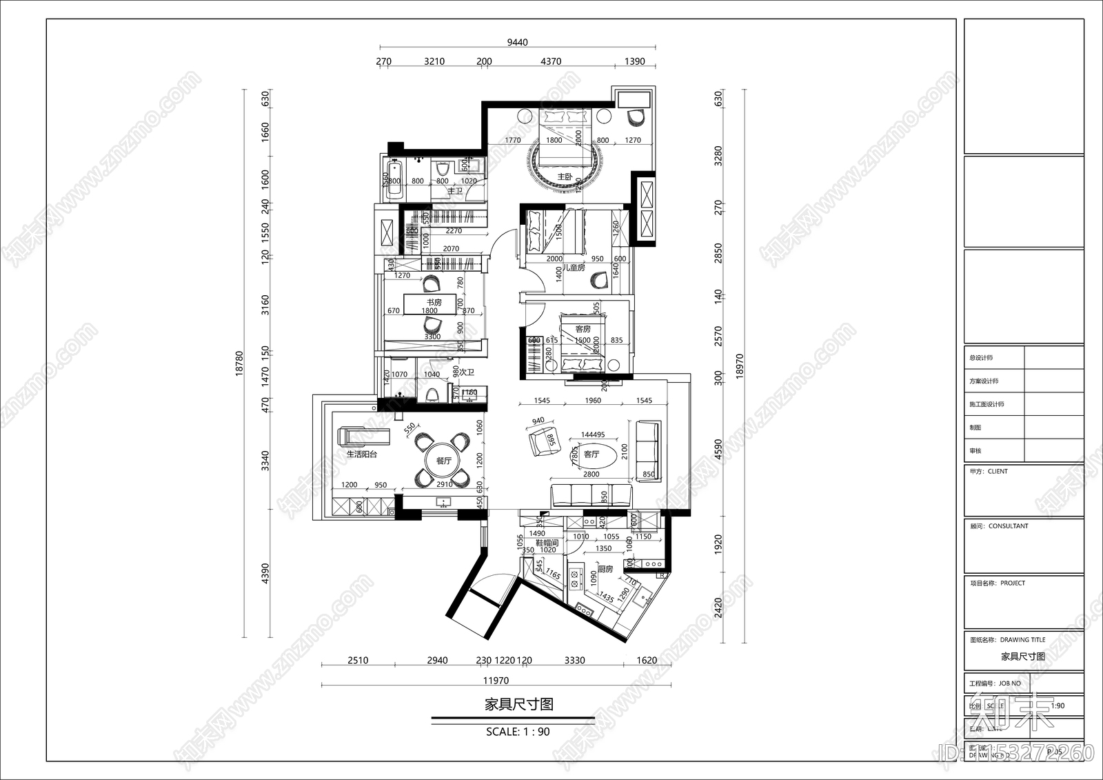 法式大平层cad施工图下载【ID:1153272260】