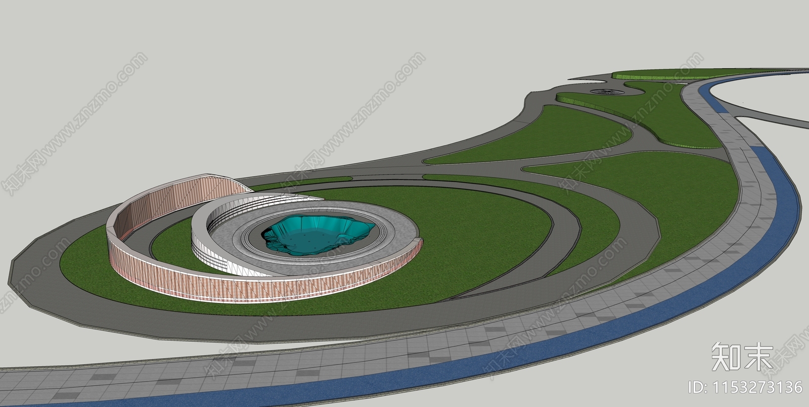现代景观公园节点SU模型下载【ID:1153273136】