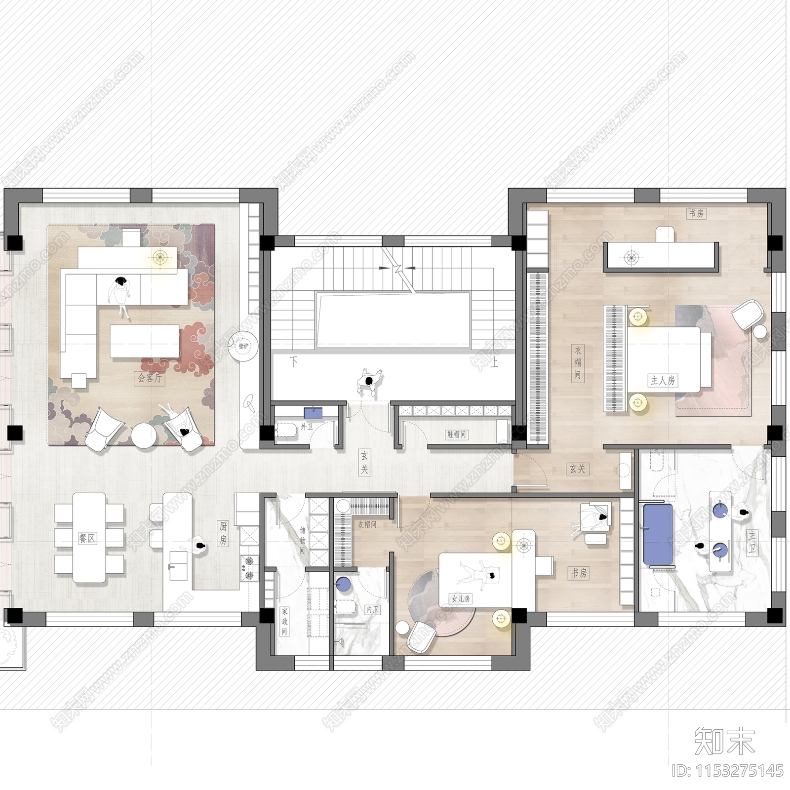 680㎡家装cad施工图下载【ID:1153275145】