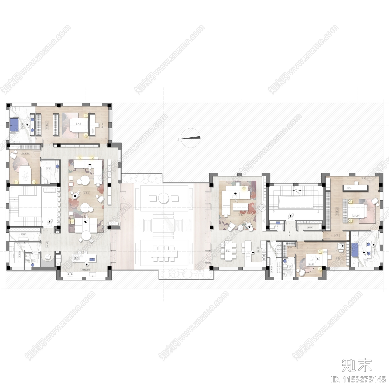 680㎡家装cad施工图下载【ID:1153275145】