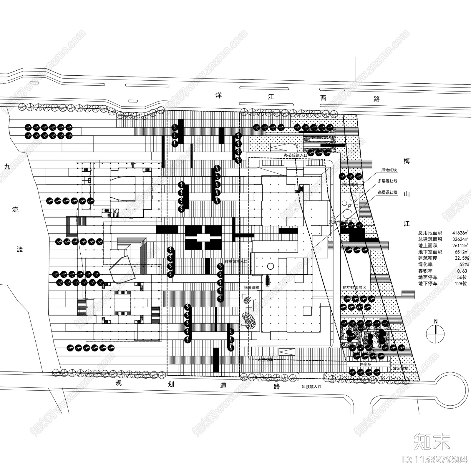 绍兴科技馆新馆建筑cad施工图下载【ID:1153279804】