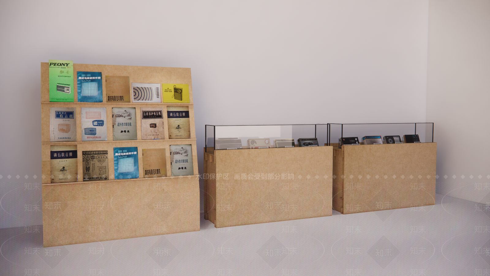 现代收音机瓦楞板展柜SU模型下载【ID:1153281867】