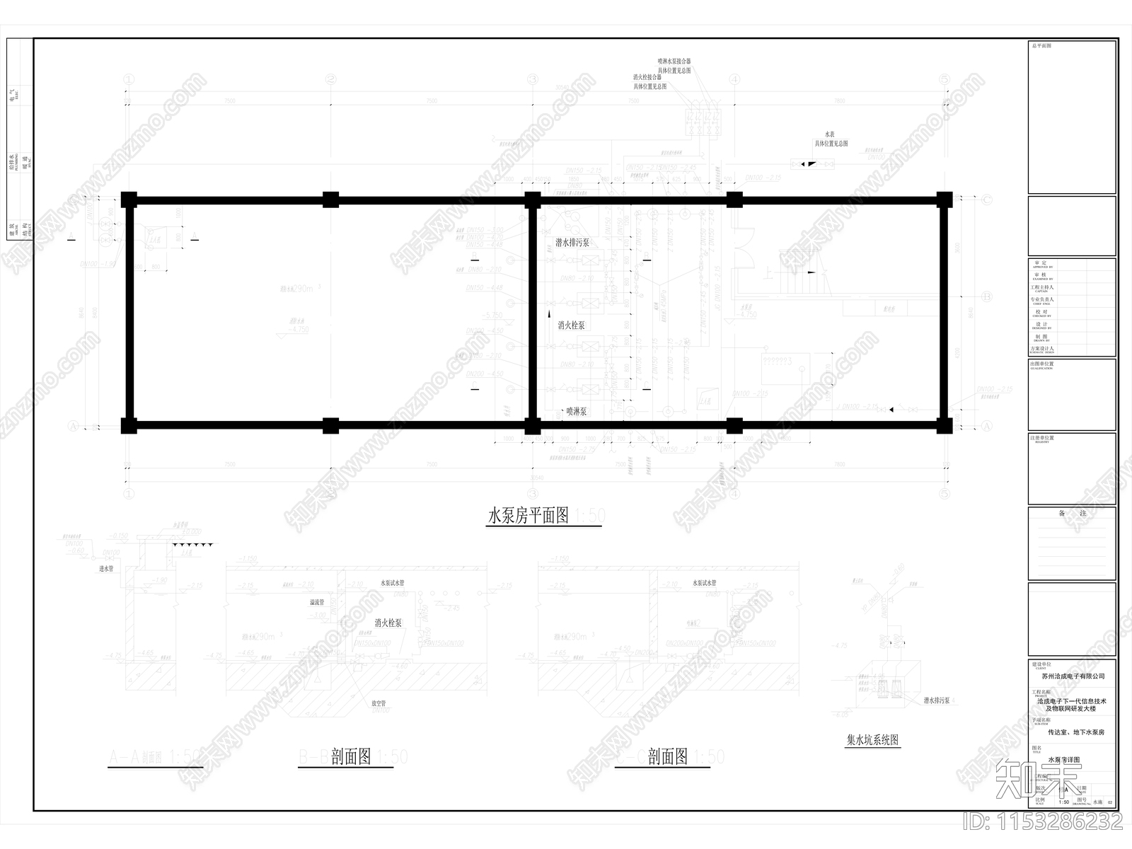 洽成电子某高层研发大楼给排水及管网综cad施工图下载【ID:1153286232】