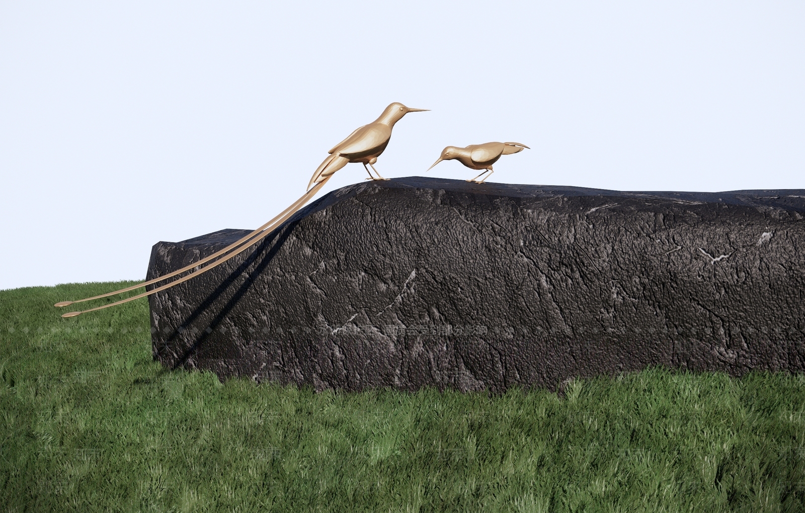 现代动物雕塑小品SU模型下载【ID:1153288672】