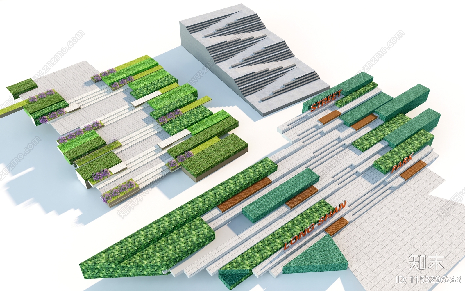 现代公园景观3D模型下载【ID:1153296243】
