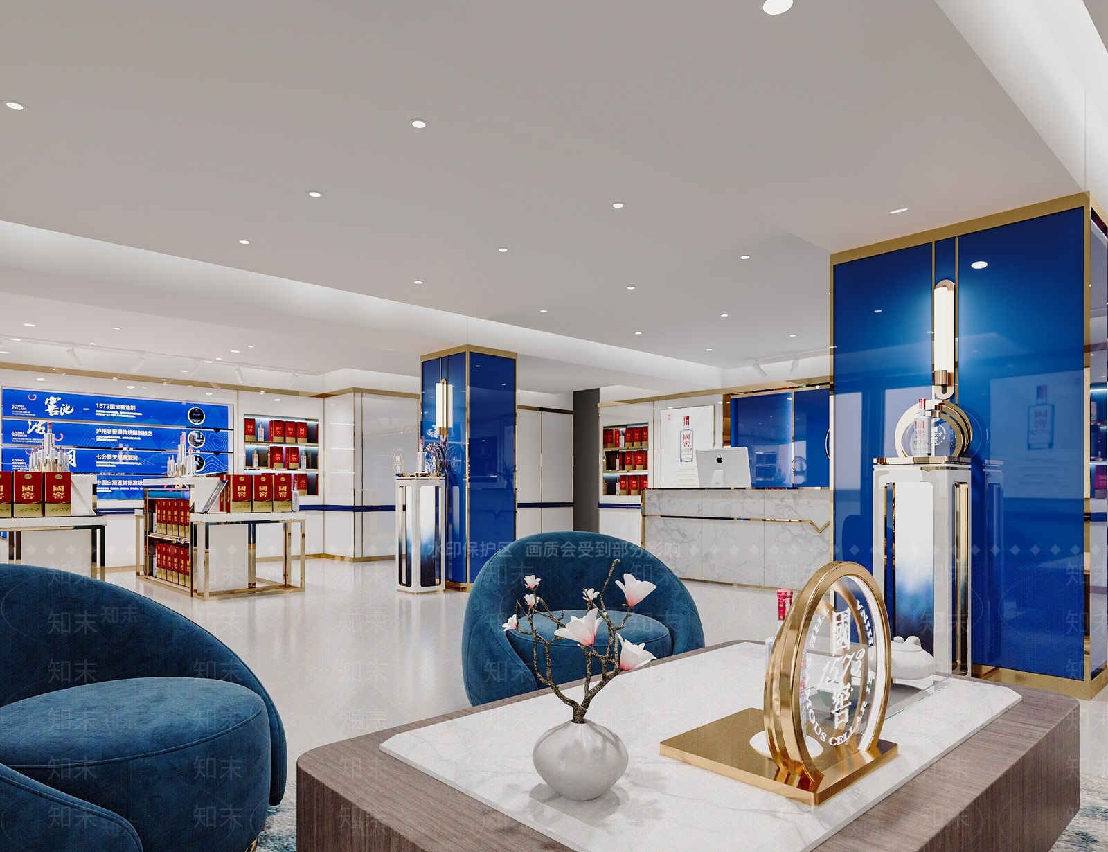 现代白酒专卖店3D模型下载【ID:1153296764】