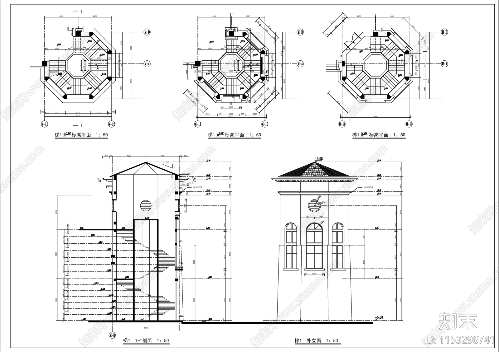 欧式风格会议中心建筑设计施工图下载【ID:1153296741】