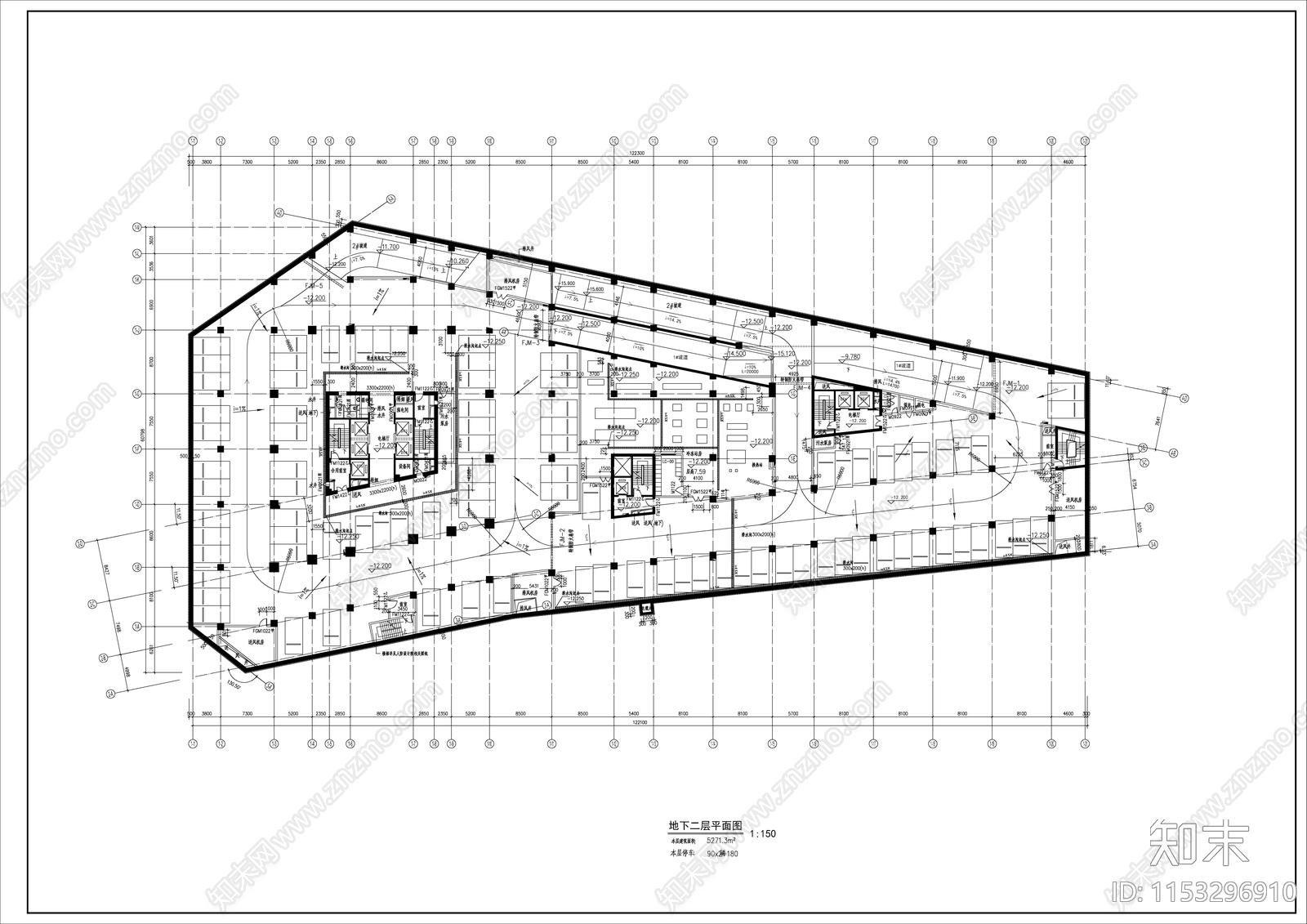 高层办公楼建筑cad施工图下载【ID:1153296910】