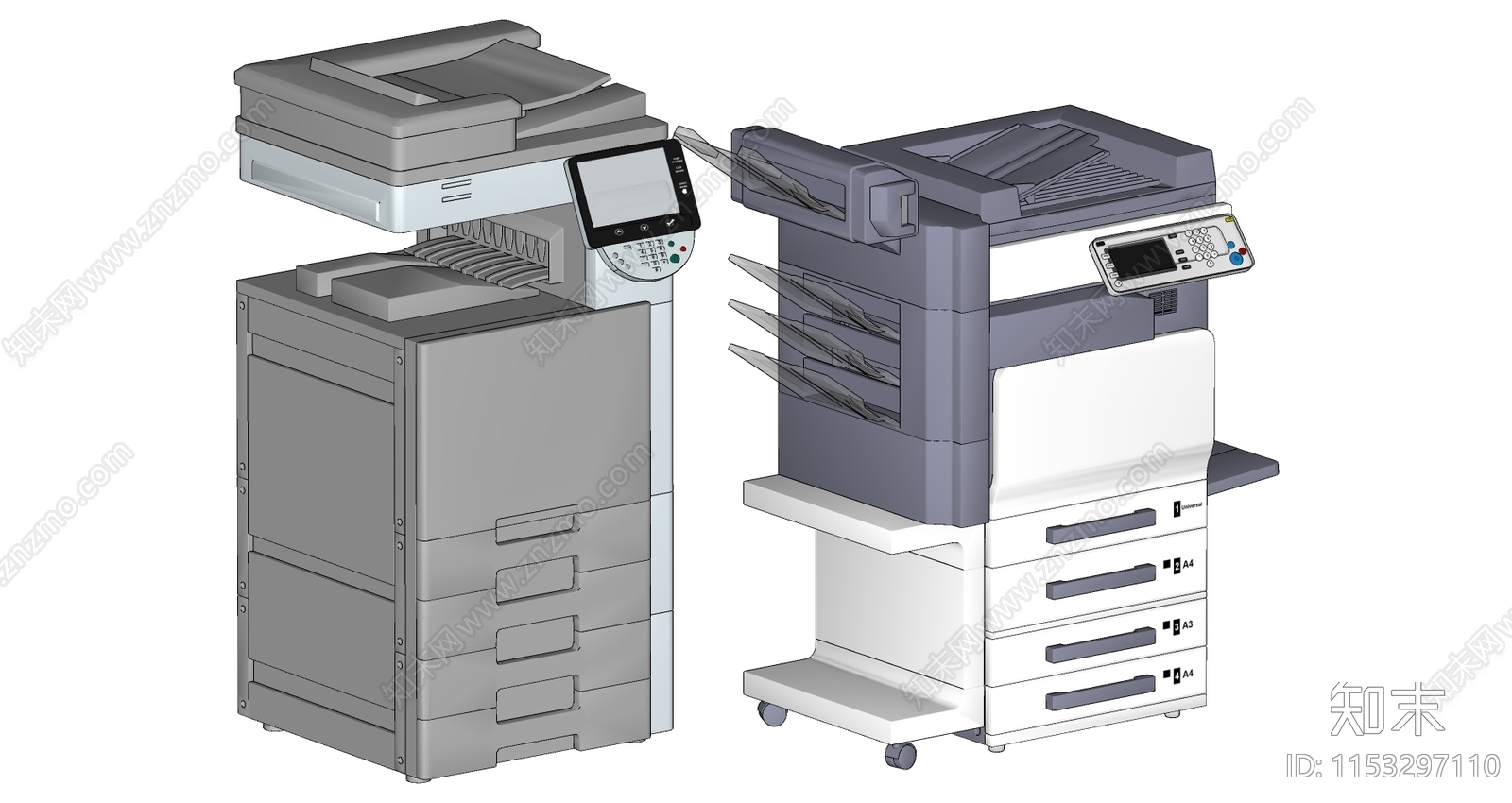 打印机组合SU模型下载【ID:1153297110】