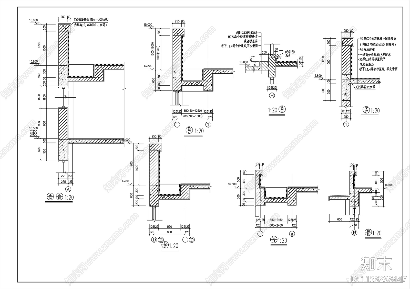 现代4层办公楼建筑cad施工图下载【ID:1153298447】