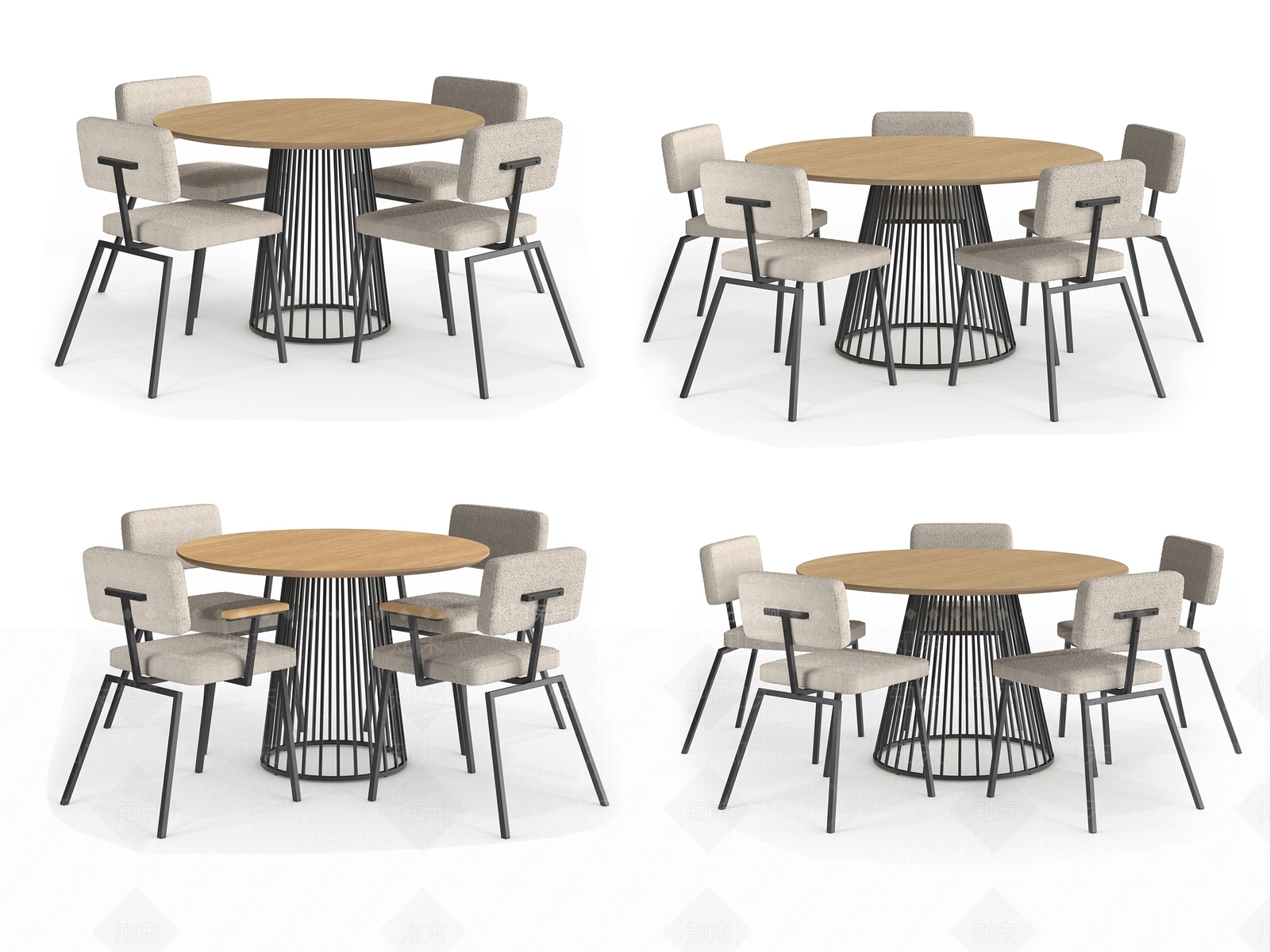北欧简约餐桌椅子3D模型下载【ID:1153300071】