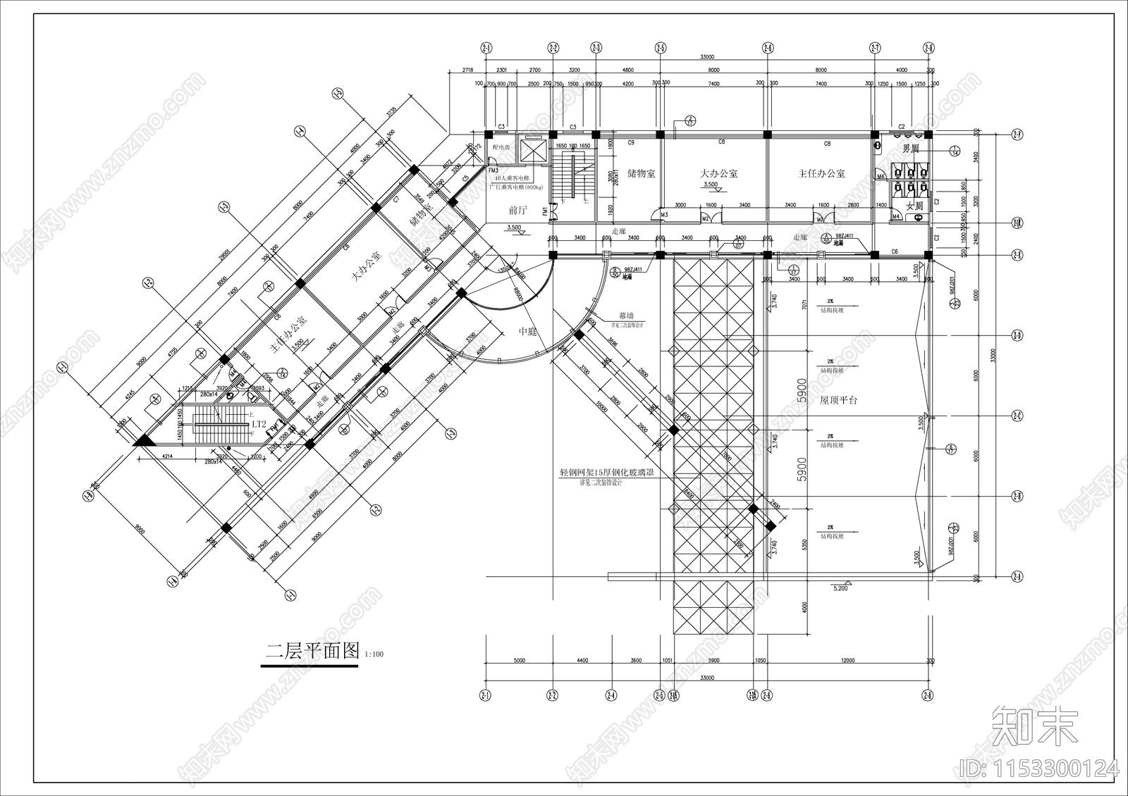 水利局办公楼建筑cad施工图下载【ID:1153300124】