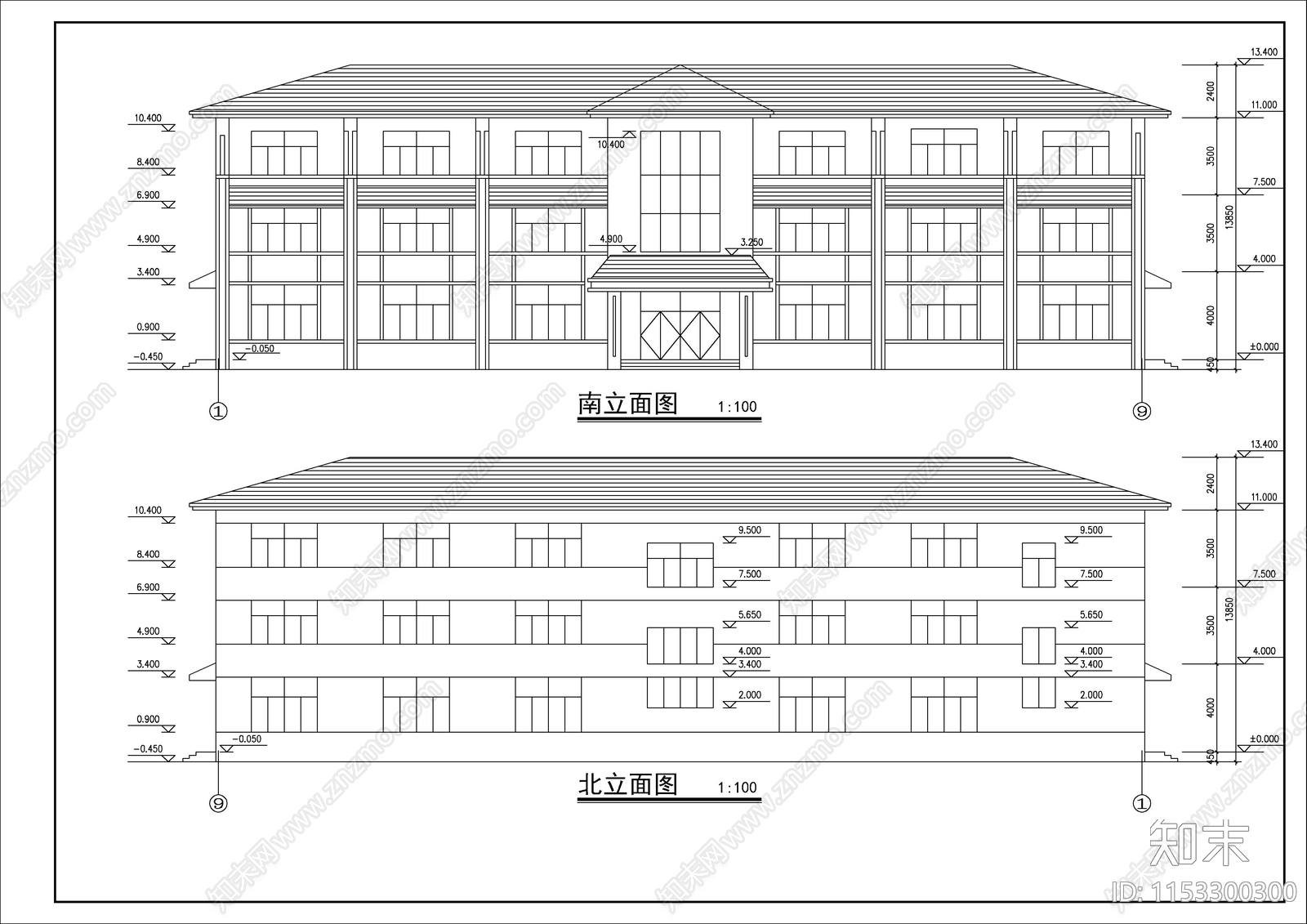 化工厂办公综合楼建施cad施工图下载【ID:1153300300】