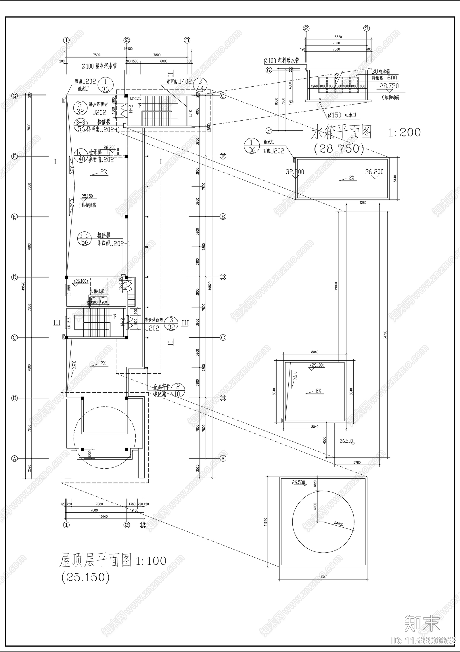 8层公安局办公楼建筑cad施工图下载【ID:1153300862】