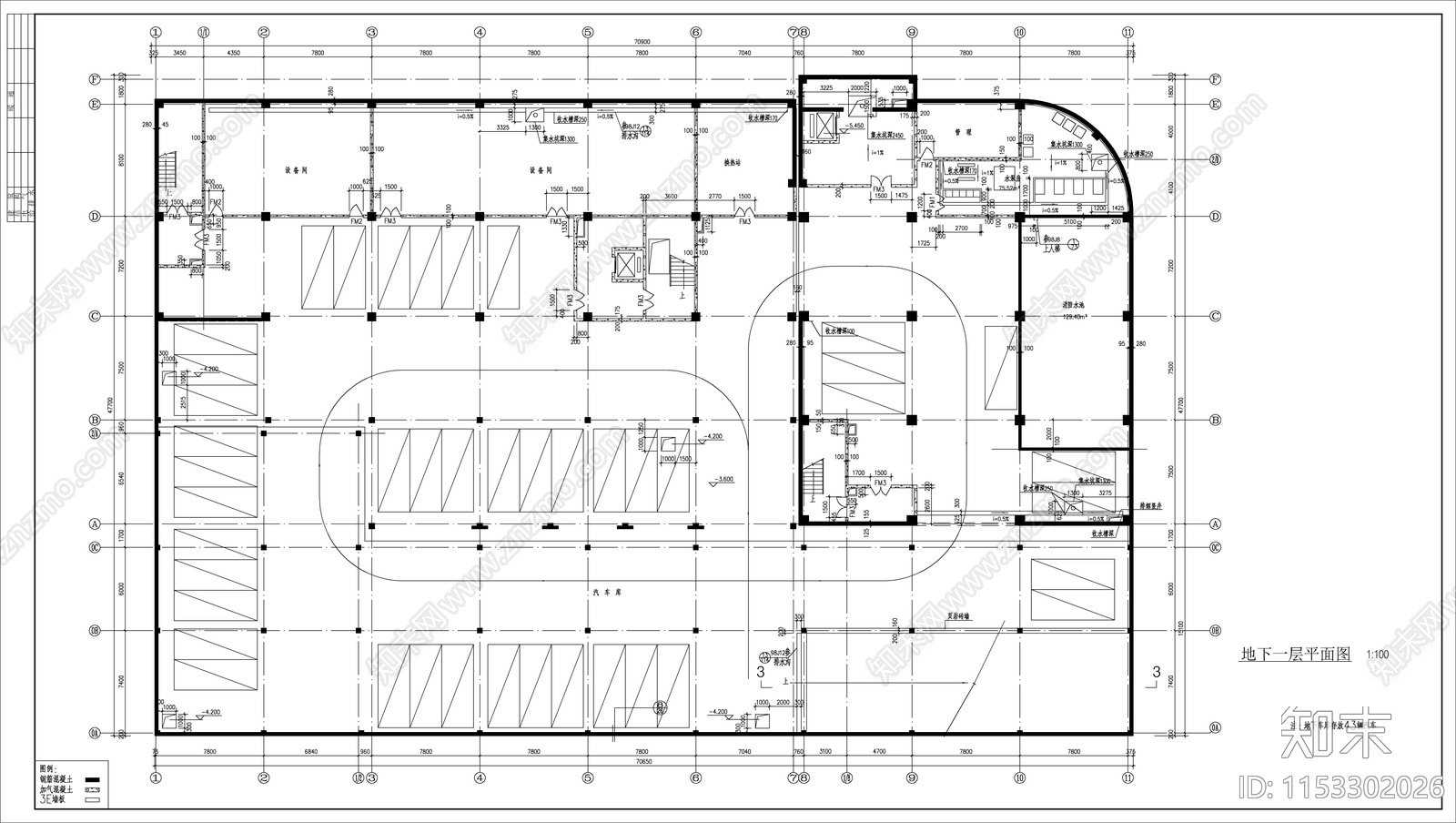 12层办公楼建筑cad施工图下载【ID:1153302026】