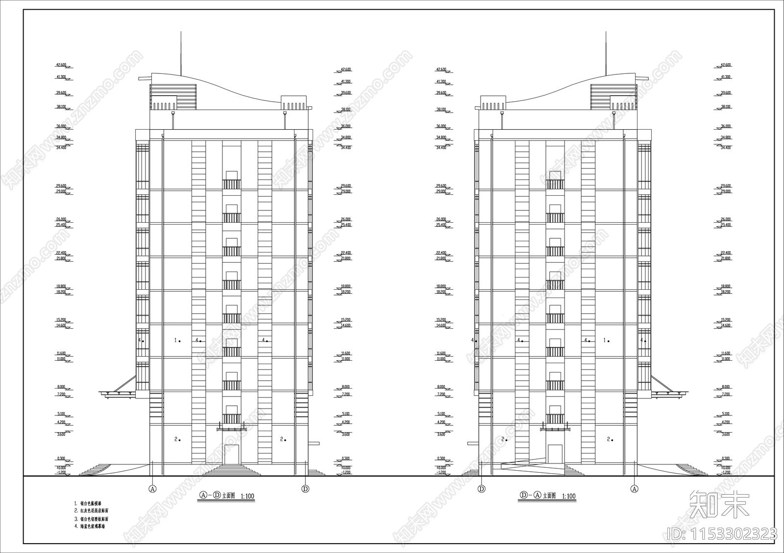 生物公司厂区办公楼建筑cad施工图下载【ID:1153302323】