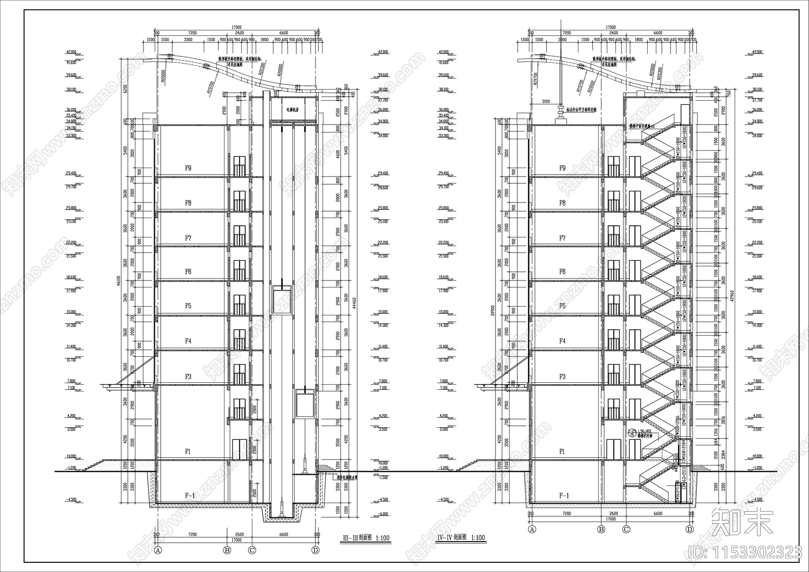 生物公司厂区办公楼建筑cad施工图下载【ID:1153302323】