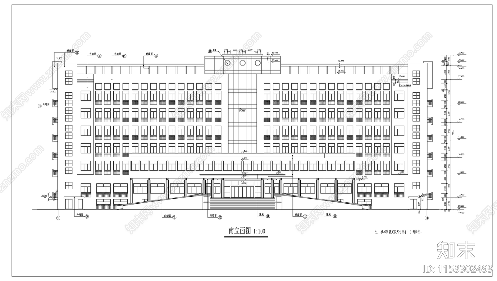 就业培训办公楼cad施工图下载【ID:1153302499】