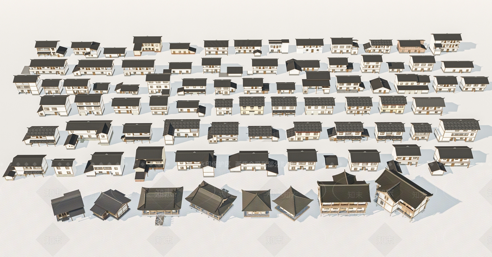 新中式乡村民房3D模型下载【ID:1153303186】