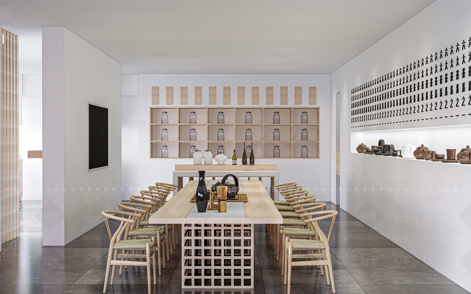 新中式茶文化展厅3D模型下载【ID:1153303728】